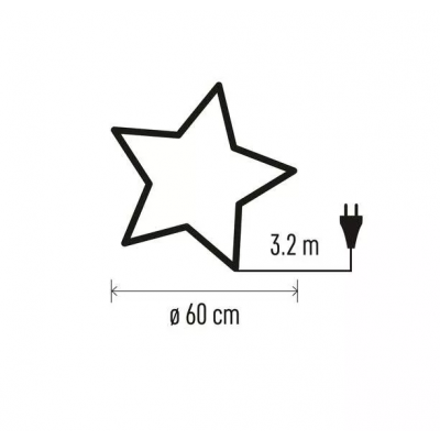 Gwiazda papierowa z brokatem choinkowa biała E14 IP20 EMOS (DCAZ08)